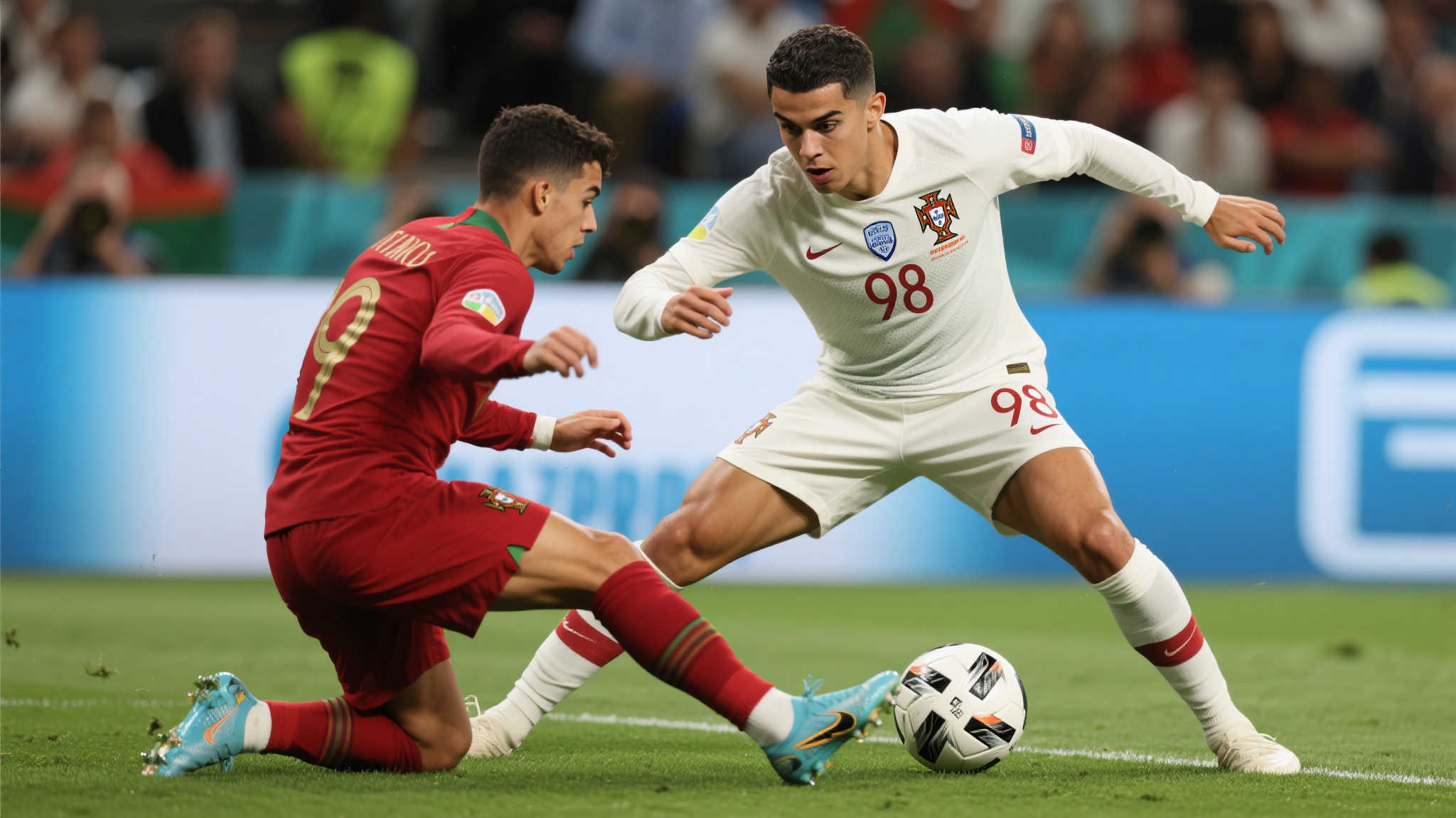 24/25赛季欧冠地面对抗之王:努诺-门德斯98次成功 对于年仅23岁的葡萄牙新星而言,98次地面成功对抗